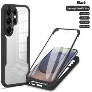 360° Shockproof Phone Case for Samsung Galaxy S26 Ultra Built-in Screen Protector Transparent Back Anti-Drop Bumper Cover