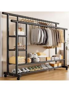 Side Net Thickened Floor Standing Coat Rack