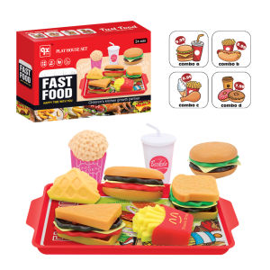 9PCS Set Children Pretend Play Miniature Snack Burger Bread Educational Toys Simulation Food Hamburger Kitchen Cooking Toy Set