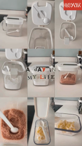 Huohou Auto-Flip Lid Seasoning Box - Gravity Sensor Single Hand Operate Hidden Scoop PS Resin