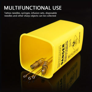 1L Tattoo Sharps Collection Bucket Eyebrow Trimmers Glass Fragments Storage Box Needle Disposing Sharps Plastic Container