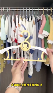 10pcs Kids Hanger Expandable Baby Clothes Hanger Kanak-Kanak Anti Slip Cute Cartoon Bear Hanger Penyangkut Baju Hadiah Bayi Kanak Budak Raya Ramadan Ibu Bapa Guru Christmas gift for baby 衣架