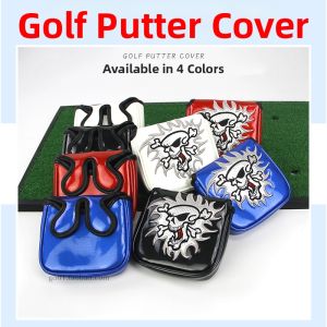 Skull Embroidery PU Magnetic Two-ear Golf Putter Cover