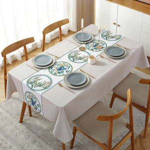 Waterproof Oil-resistant Heat-proof PVC Tablecloth Nordic INS Style Long Rectangle Tea Table Cloth No-wash Home Use Table Mat