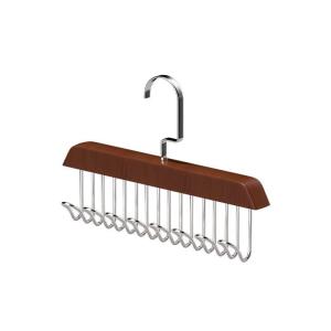 【M】Solid Wooden Camisole Hanger 8 Sturdy Metal Hooks Space Saver For Closet Storage