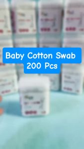 Hntob Kids Double-headed Baby Cotton Swabs 200pcs Ear Spoon Screw head Nose Ears Cleaning Tipped Newborn Baby