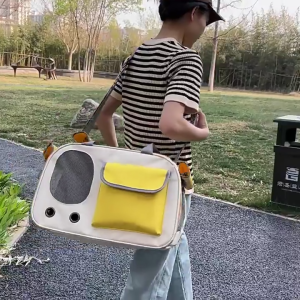 Breathable foldable cat carrier - adjustable length shoulder bag & handbag style - essential supplies for your feline friend