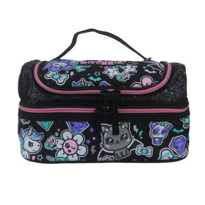 Trẻ em túi đựng bữa trưa Quỷ mèo Crossbody Vai Túi cắm trại cô gái Trái Cây Hộp cơm 9 inch