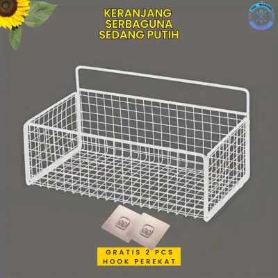 Rak Keranjang Bumbu DapurRak Keranjang Besi Dapur Rak Keranjang Serbaguna Besi Anti Karat Ukuran Sedang Rack