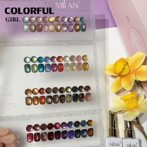 【พร้อมส่ง】MILAN 40สี    สีเจลแคทอายเนื้อซาติน+สีเจลแคทอาย  40สี    สีลูกแก้ว ฟรีชาร์ทสี Cat eye  40สี  (แถม ชาร์ทสี ทามาให้แล้ว)