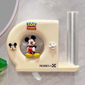 Cartoon Kitchen Storage Box Fresh-Keeping Film Holder Two-In-One Storage Rack for Household Organization Plastic Material