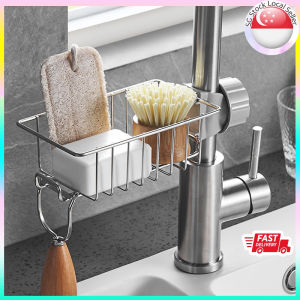 🇸🇬【SG stock】Tap Draining Sponge Soap Holder Faucet Drainage Rack / Stainless Steel Tap Draining Sponge Soap Holder / Sink Tap Draining Sponge Soap Holder For Kitchen Bathroom
