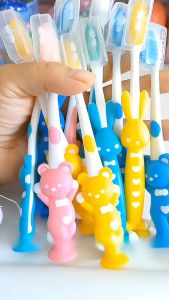4PCS Baby Brush Kids Soft Silicone Toothbrush Children Care Tooth Brush Tool Berus Gigi