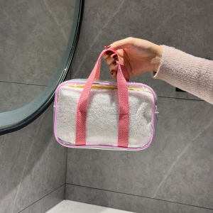 Large Capacity Transparent Waterproof Makeup Bag Portable Toiletry Bag Jelly Beach Bag for Women Storage Organizer PVC Material