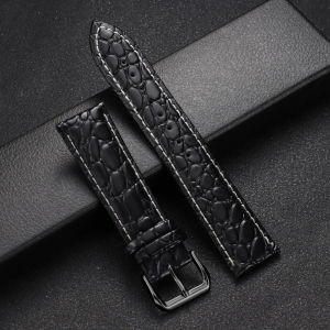 12/14/16/18/19/20/21/22/24mm Crocodile Pattern Design Leather Watch Strap Soft Watchbands Casual Business Men Women WristBand