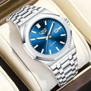 LIGE Luxury Men Watch Fashion Business Quartz Wristwatches Waterproof Luminous Steel Strap Watches For Men + Box