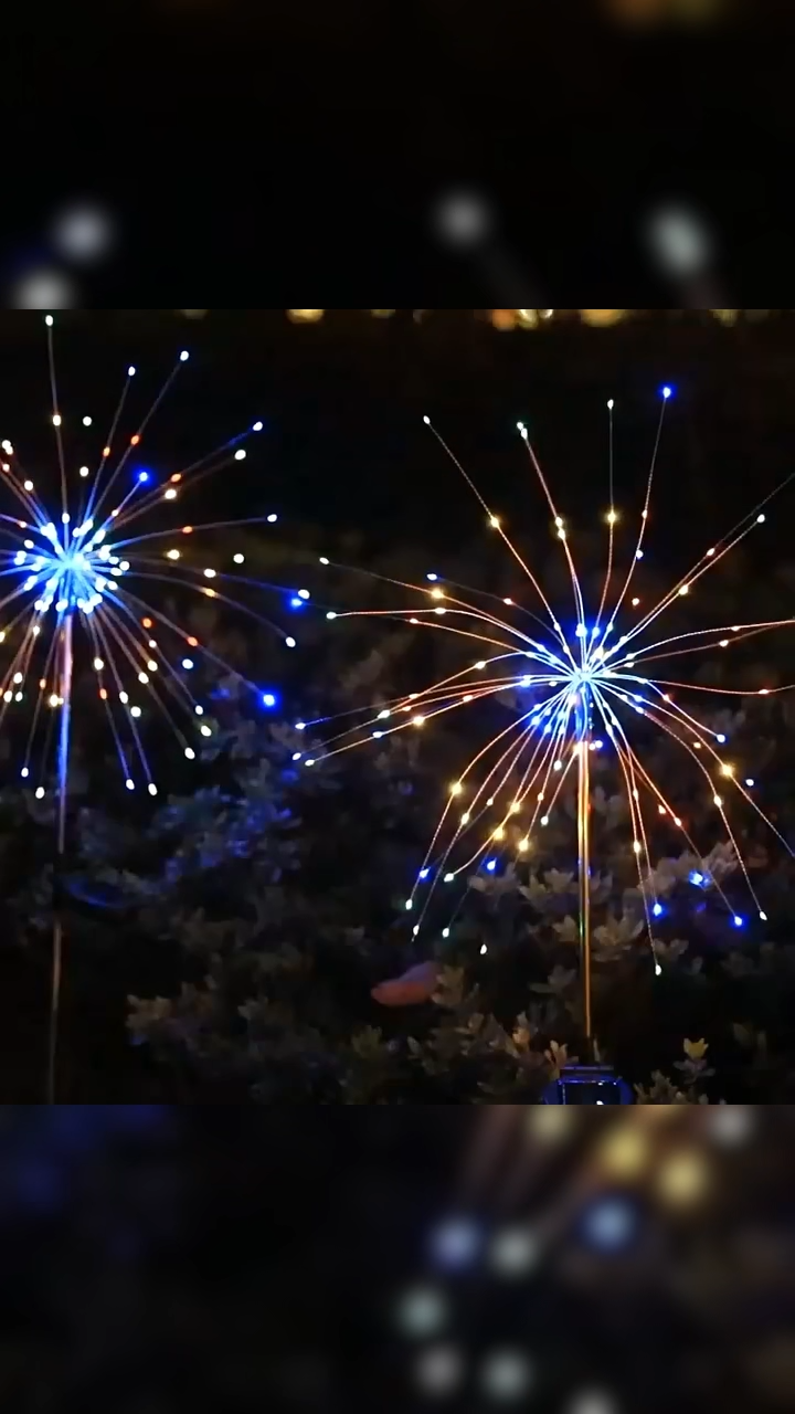 LED Solar Fairy Lights Christmas DIY String Lights Outdoor Waterproof 8 Modes Firework Lamps for Garden Christmas Tree