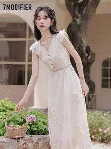 7.Modifier | Đầm Giảm Cân Thêu Hoa Nhẹ Nhàng Phong Cách Pháp