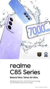 [NEW] realme C85 8/256GB (8GB+16GB Extended RAM) 7000mAh+45W NFC AI Edit Genie & AI Outdoor Mode
