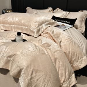European Style Silk Four-Piece Bedding Set Ice Silk Washed Sleep Naked Bed Sheet Cover Duvet Cover Bedding Comforter Cover