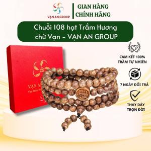 Chuỗi 108 hạt trầm hương charm chữ Vạn vòng tay trầm hương tự nhiên Vạn An Home mang đến may mắn hạnh phúc bình an tài lộc