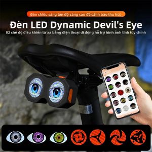 Gương Chiếu Hậu Xe Máy LED Sạc USB Tích Hợp Đèn Trang Trí Mắt Quỷ 3D Điều Khiển Bằng Ứng Dụng GIF Bộ Dụng Cụ Lắp Đặt Cải Tiến
