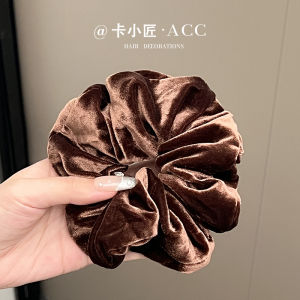 Glossy Velvet Hair Ties for Women Low Bun Hair Bands Fashionable Retro Hair Accessories Glowing Sensation Large Bow Hair Bands