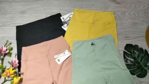 Quần đùi nữ tập gym yoga aerobic thể thao dây rút cạp cao áo thun phủ bụng ngắn tay nhúng eo chất liệu thun mịn thấm hút mồ hôi co dãn 4 chiều NAQI cao cấp BINSPORTS Q170