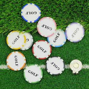 10Pcs Golf Ball Marker With Golf Hat Clip Tool 8 Colors Golf Marker Chips Outdoor Golf Accessories Game Gift 