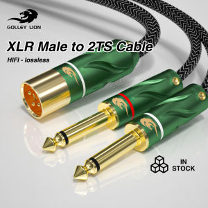 GOLLEY LION ขา XLR ชายกับคู่6.35 1/4 Ts โมโนไมค์แพทช์เคเบิ้ล XLR คู่6.35มิลลิเมตร YS Plitter 1/4เพื่อ XLR เสียงอะแดปเตอร์สาย