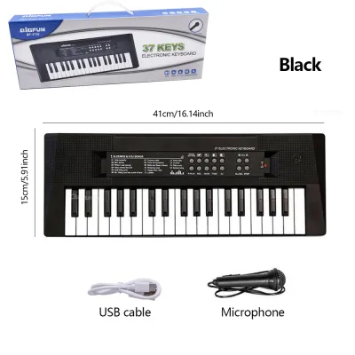37 Keys Electronic Piano Keyboards with Microphone Rechargeable Education Toys Musical Instrument Gifts for Boys Girls