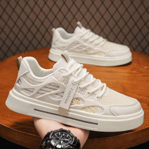 Breathable Canvas Mens Shoes Summer Mesh Casual Flat Popular Korean Style Low Top Glue Adhesive Rubber Outsole round Toe