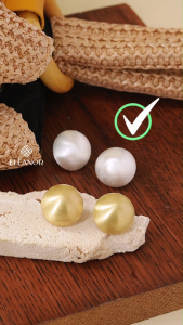 Bông tai nữ chuôi bạc 925 Eleanor Accessories hình tròn viền trơn phụ kiện trang sức khuyên tai 9527