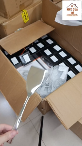 Muôi muỗng thìa: Muôi lật thức ăn cá rán bánh inox 340 sáng bóng chiên xào đồ ăn ckm99