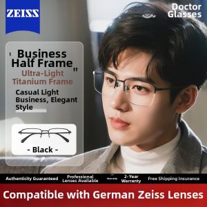 OURNOR | Lightweight Titanium Semi-rimmed Prescription Glasses for Men