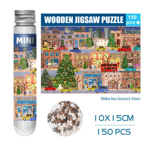 150 Pieces Mini Wooden Puzzle Creative Gift Display Frame Stress Relief Intellectual Toys for Children And Adults