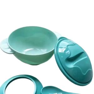 ถ้วยชามเซ็ต 3 ชิ้น ชุดเซ็ตชามข้าวเด็กแบบก้นดูด ถ้วยอาหารเด็กดูดติดโต๊ะ ป้องกันน้องปัดถ้วยข้าวหก