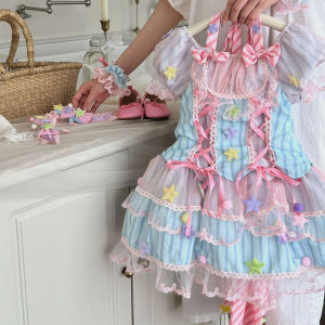ชุดเดรสเด็กผู้หญิง แขนพอง ทรงเจ้าหญิง ชุดราตรีลูกไม้ ชุดเด็กผู้หญิง ชุดเดรสฤดูร้อน ชุดเดรสผ้าฝ้าย แขนยาว ทรงเอ