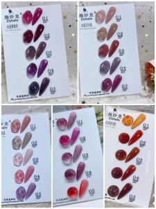 Zishalo Gel Nail Polish Set 5 สี Ice Transparent Amber Grape Purple สำหรับฤดูใบไม้ผลิและฤดูร้อน 2025 ใหม่ล่าสุด
