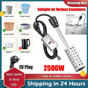2500W Electric Immersion Water Heater - Bucket & Pool Heater with Thermostat Fast Heating for Household Bathtub Travel
