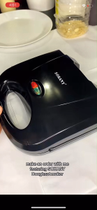 Donut Maker 6 Holes 750W Double Sided Heating Mini Doughnut Machine Non-Stick Plate Easy Clean Homemade Donut Baker for Breakfast Party