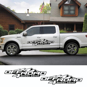 2Pcs For Ford Ranger Raptor Pickup Isuzu D-Max Nissan NAVARA Toyota Hilux DIY Car Side Sticker Off Road 4X4 Car Tuning Accessories