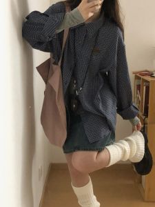 Loose Korean Style Long Sleeve Shirt Womens Summer New Fashion Sun Protection Lightweight Outerwear Polo Collar Midi Length