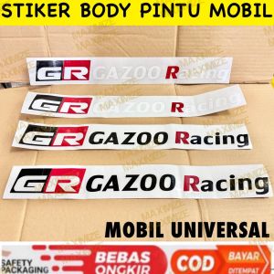 Stiker Sticker Body Pintu Mobil GR SPORT Universal Hitam Putih