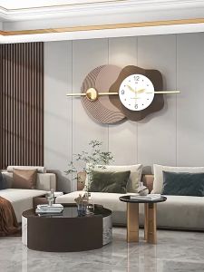 Modern Wall Clocks: Luxury Metal Creative 3D Large Decorative Wall Clock Design Gold Living Room Decorations Metal Art Wall Decor
