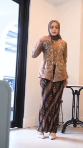 Kebaya Kutu Baru Modern Hijab Remaja Tile Bordir Rok Plisket Acaran Pesta Kondangan WIsuda Inara