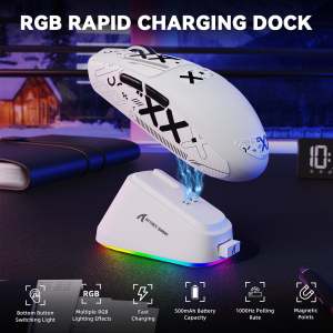 ATTACK SHARK | ATTACK SHARK G3 PRO Tri-Mode Wireless Gaming Mouse Magnetic Charging Dock62g Lightweight PAW33111000Hz 2.4G Wireless/Bt
