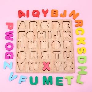 Puzzle Kayu Edukasi Anak Bayi 3D Angka Alphabet Wooden Toys