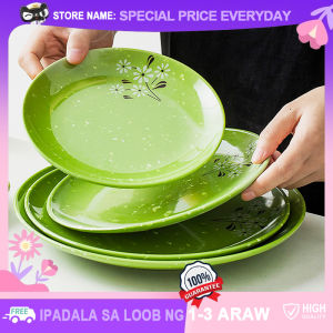 Japanese Fashion Floral Design Plates Break-resistant Melamine Dinner Dishes Fruit Veggie Salad Dessert Pasta Tableware Bowl Lightweight Dishwasher Safe