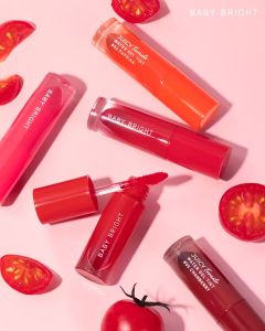 เบบี้ไบร์ท ลิปใบเฟิร์น ไม่ติดแมส ติ้นมะเขือเทศ 2.5g Baby Bright Juicy Tomato Water Gel Tint